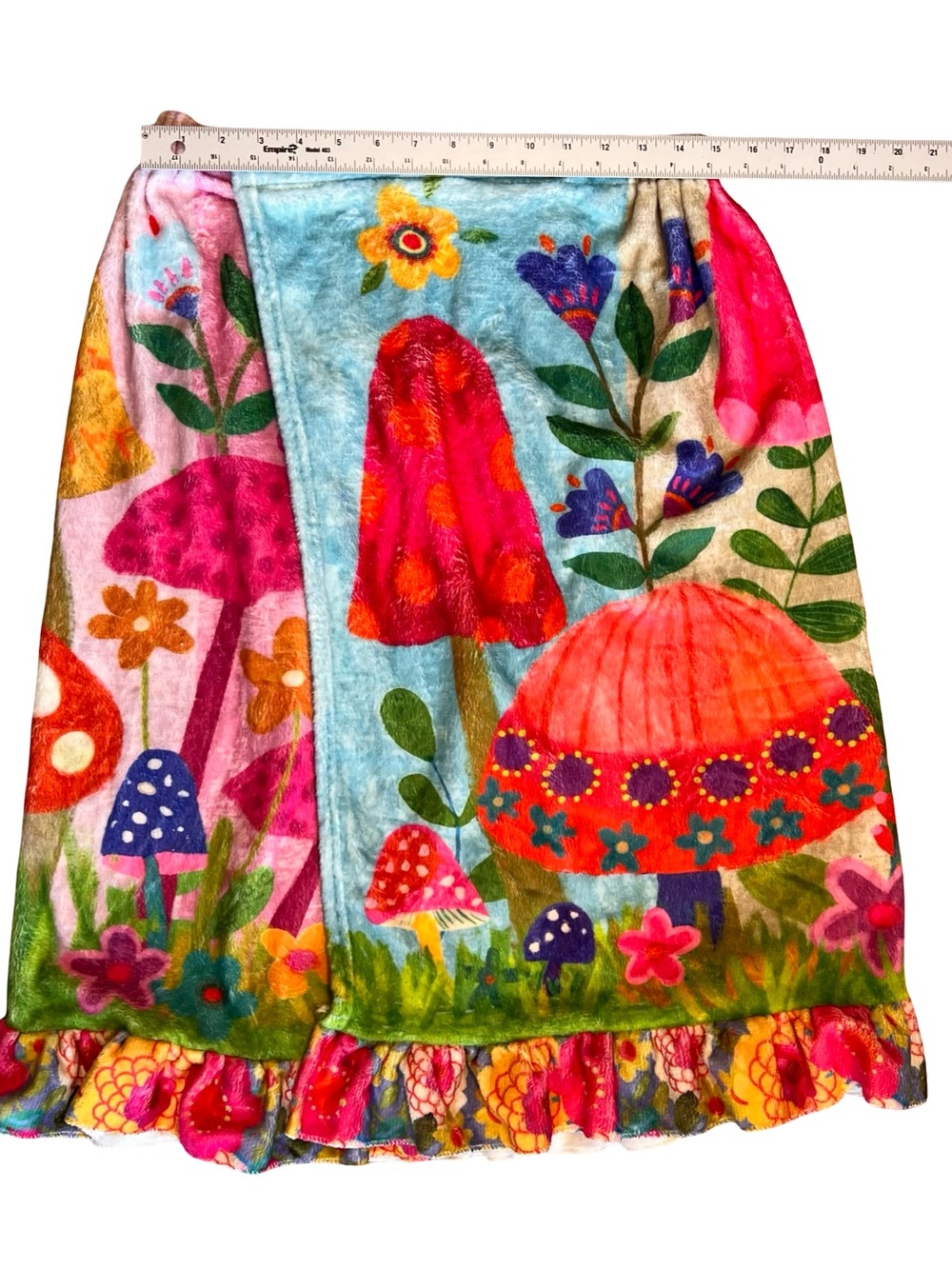 Natural Life Women’s Sz L/XL NWT Plush Towel Wrap Mushroom Print Ruffle - Picture 3 of 15
